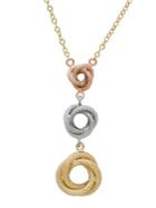 Lord & Taylor 14k Tri-color Italian Gold Circle Knot Drop Necklace