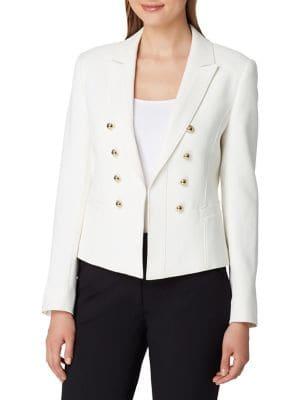 Tahari Arthur S. Levine Petite Double Weave Military Style Jacket