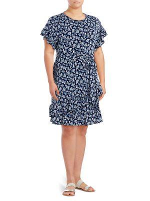 Michael Michael Kors Plus Floral Ruffled Dress