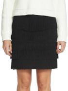 1.state Ponte Tiered And Fringed Mini Skirt