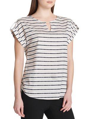 Calvin Klein Printed Cap-sleeve Top