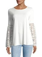 Design Lab Lace Bell Sleeve Top