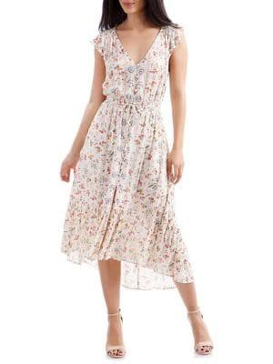 Lucky Brand Self-tie Floral Dress