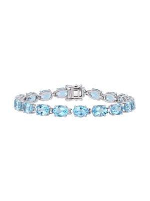 Sonatina Sterling Silver & Blue Topaz Tennis Bracelet