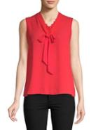Karl Lagerfeld Paris Front-tie Lace Sleeveless Top