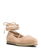 Michael Kors Collection Cadence Suede Lace-up Espadrille Flats