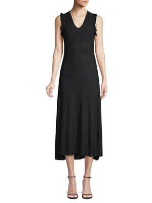 Michael Michael Kors Pleated Midi Flare Dress