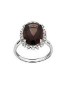 Lord & Taylor Oval Vintage Smokey Quartz And Sterling Silver Ring