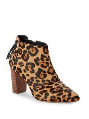 Rachel Zoe Trixie Leopard Print Calf-hair Booties