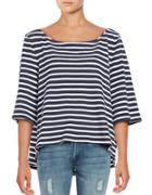Free People Cannes Striped Waffle-knit Top