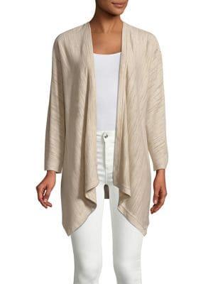 H Halston Heathered Draped-front Cardigan