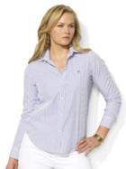 Lauren Ralph Lauren Plus Plus Size Cotton Button-down Shirt