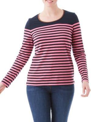 Olsen Nordic Mood Striped Lurex-neckline Tee