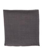 Black Brown Solid Silk And Wool Pocket Square