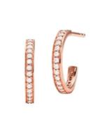 Michael Kors Rose Goldplated Sterling Silver And Cubic Zirconia Mini Huggie Hoop Earrings