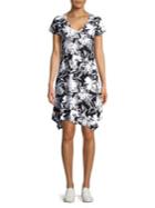 Marc New York Performance Floral Asymmetrical Midi Dress