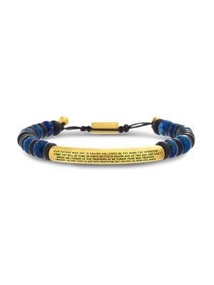Lord & Taylor Lapis Lazuli & Black Onyx Beaded Bracelet