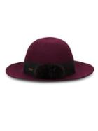 Betmar Faux Fur Pom-poms Wool Mullins Hat