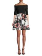 Betsy & Adam Floral-print Fit-&-flare Dress