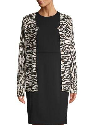 Calvin Klein Lightweight Zebra Jacquard Cardigan
