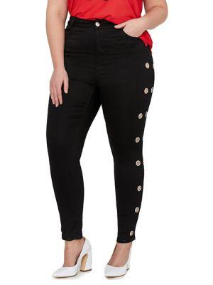 Addition Elle Love And Legend Plus Jordyn Woods Grommet Skinny Pants