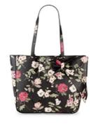 Karl Lagerfeld Paris Floral Bowtie Leather Tote