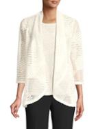 Kasper Sheer Open-front Cardigan