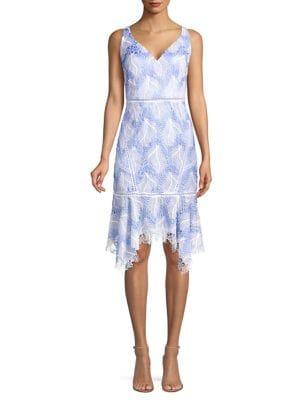 Elie Tahari Mariya Floral Crochet Dress