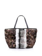 Kurt Geiger London Poppy Mixed Print Faux-fur Tote