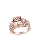 Effy Crystal & 14k Rose Gold Solitaire Ring