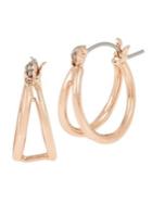 Bcbgeneration Rose Goldtone Small Double-row Hoop Earrings
