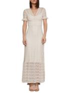 Bcbgmaxazria Floral Striped Lace Maxi Dress