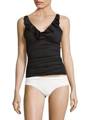Lauren Ralph Lauren Ruffled V-neck Tankini Top