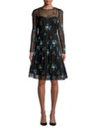 Taylor Floral Illusion Fit-&-flare Dress