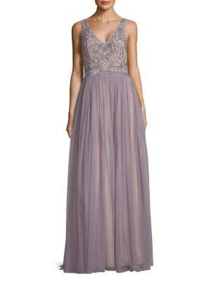 Adrianna Papell Embellished Sleeveless Evening Dress