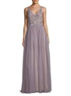 Adrianna Papell Embellished Sleeveless Evening Dress