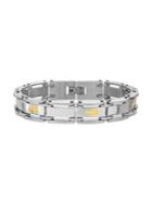 Lord & Taylor Men's Stainless Steel Two-tone Cross Station Link Bracelet