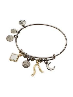 Alex And Ani Silvertone Evil Eye Cluster Charm Bangle