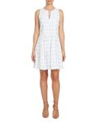 Cece By Cynthia Steffe Pintuck Variegated Clip Dotted Dress