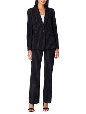 Tahari Arthur S. Levine Petite Two-piece Pinstripe Pant Suit