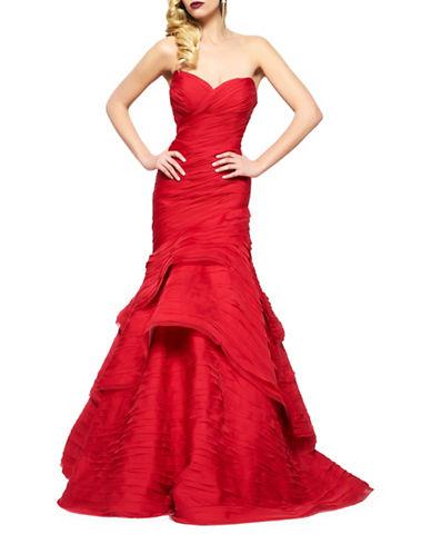 Mac Duggal Layered Strapless Gown