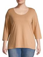 Lord & Taylor Plus Scoopneck Stretch Tee