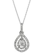 Lord & Taylor 14kt White Gold And Diamond Pendant Necklace