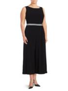 Gabby Skye Plus Contrast Waist-tie Jumpsuit