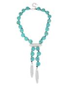 Lord Taylor Santa Fe Turquoise And Crystal Long Y-necklace
