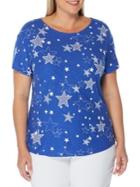 Rafaella Plus Star Cotton Blend Tee
