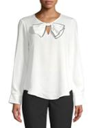 Imnyc Isaac Mizrahi Bow Long-sleeve Blouse