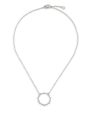 Ripka La Petite Sterling Silver & White Topaz Circle Pendant Necklace