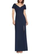 Bcbgmaxazria Off-the-shoulder Puff-sleeve Gown