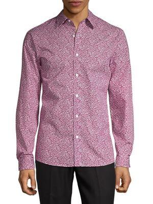 Michael Kors Printed Spread Collar Button-down Shirt